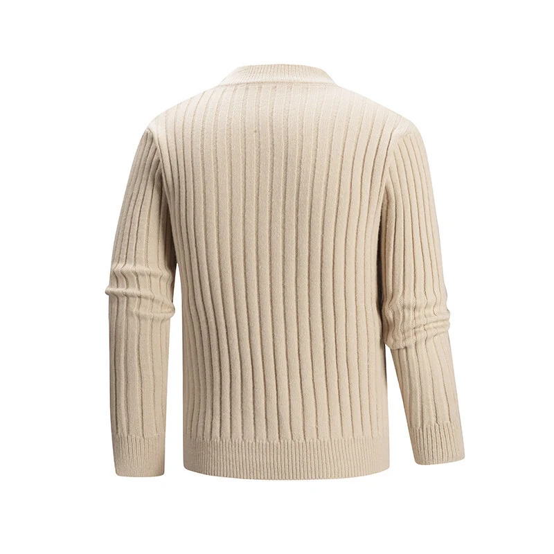 Herren Feinstrick-Rollkragenpullover mit Zopfmuster und gerippten Ärmeln Drune