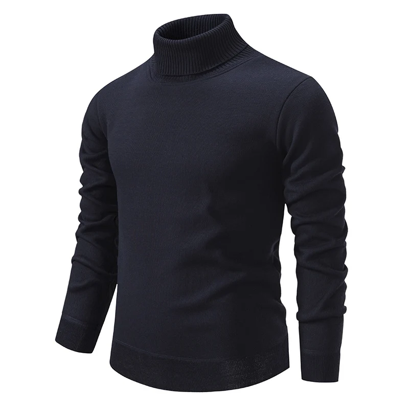 Herren Feinstrick Rollkragenpullover mit schmaler Passform und gerippten Bündchen Drune