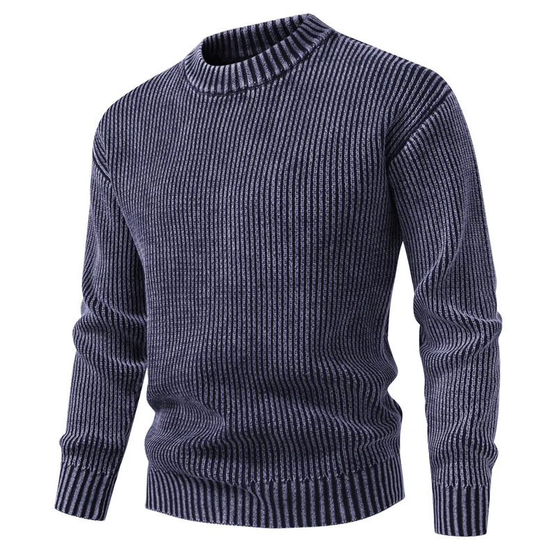 Herren Feinstrick-Rippstrickpullover mit Mockneck und elastischem Saum Drune