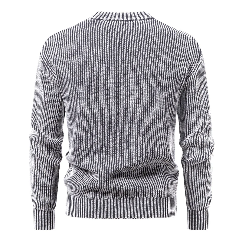 Herren Feinstrick-Rippstrickpullover mit Mockneck und elastischem Saum Drune