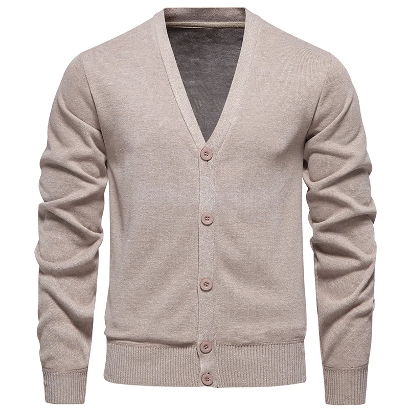 Herren Feinstrick-Cardigan mit V-Ausschnitt, schmaler Silhouette und Rippabschlüssen Drune