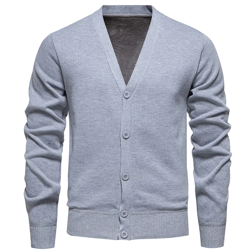Herren Feinstrick-Cardigan mit V-Ausschnitt, schmaler Silhouette und Rippabschlüssen Drune