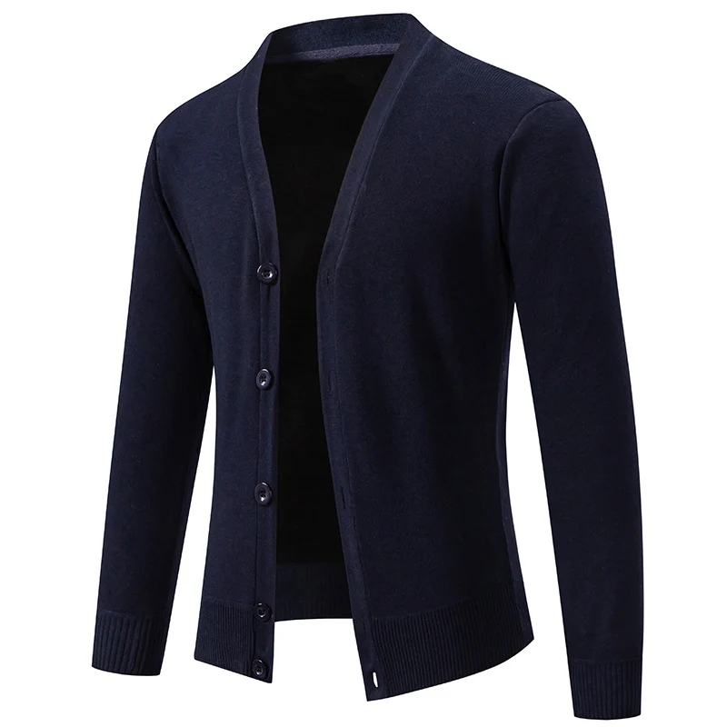 Herren Feinstrick-Cardigan mit V-Ausschnitt, schmaler Silhouette und Rippabschlüssen Drune