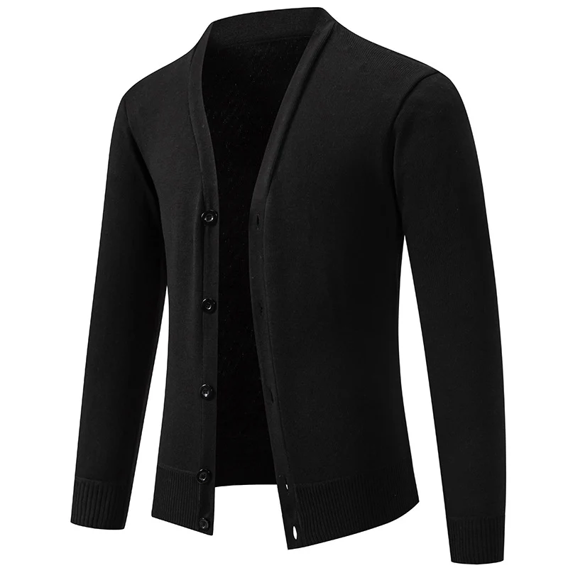 Herren Feinstrick-Cardigan mit V-Ausschnitt, schmaler Silhouette und Rippabschlüssen Drune