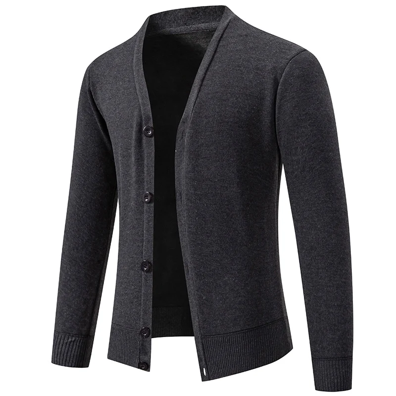 Herren Feinstrick-Cardigan mit V-Ausschnitt, schmaler Silhouette und Rippabschlüssen Drune