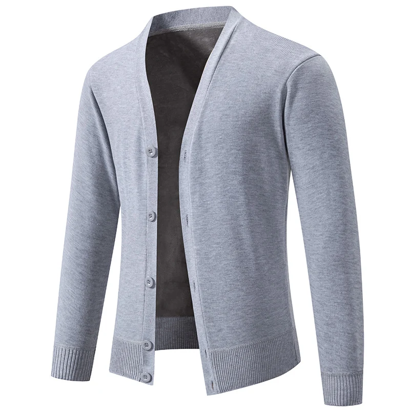 Herren Feinstrick-Cardigan mit V-Ausschnitt, schmaler Silhouette und Rippabschlüssen Drune