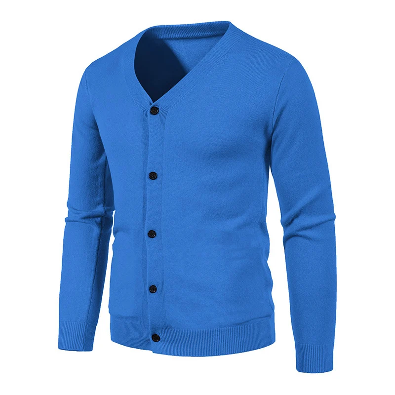 Herren Feinstrick-Cardigan mit V-Ausschnitt, schmaler Passform und Knopfleiste Drune