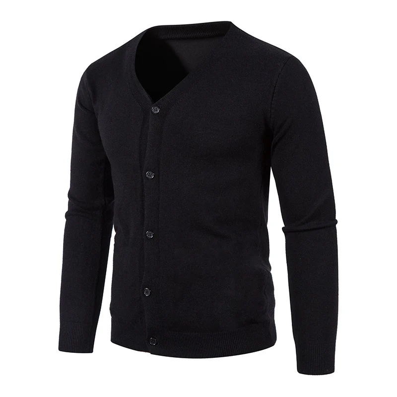 Herren Feinstrick-Cardigan mit V-Ausschnitt, schmaler Passform und Knopfleiste Drune