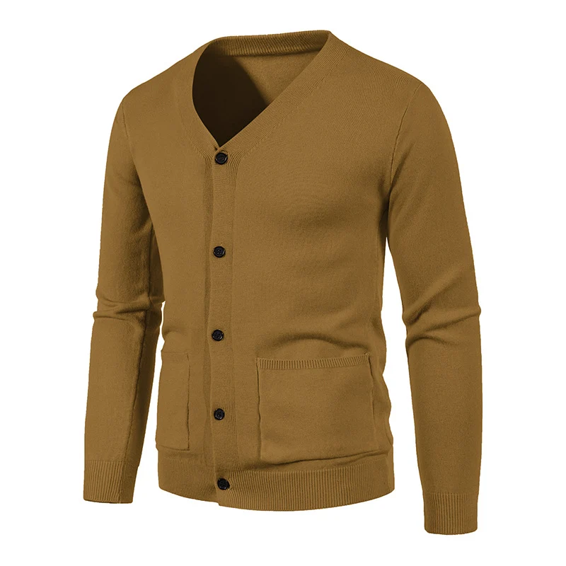 Herren Feinstrick-Cardigan mit V-Ausschnitt, durchgehender Knopfleiste und aufgesetzten Taschen Drune