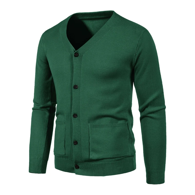 Herren Feinstrick-Cardigan mit V-Ausschnitt, durchgehender Knopfleiste und aufgesetzten Taschen Drune