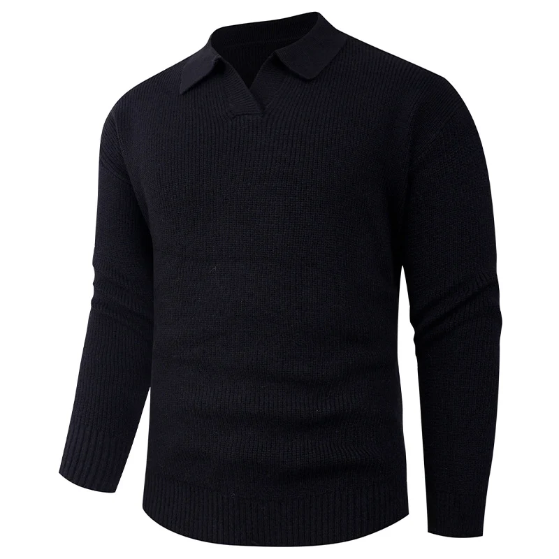 Herren Feines Strick-Poloshirt mit Hemdkragen und geripptem Saum Drune