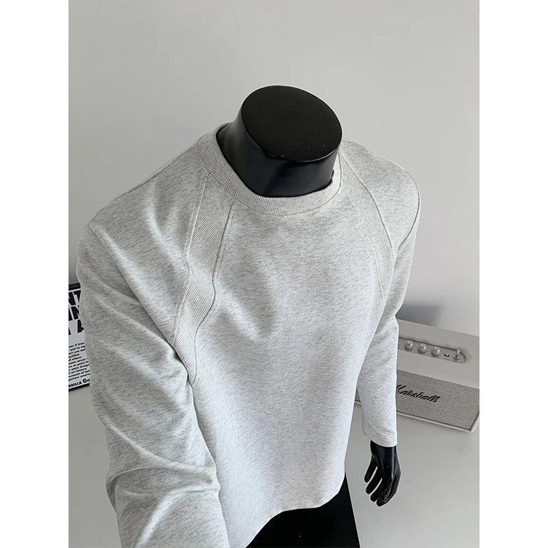 Herren Feines Langarm-Sweatshirt mit leichtem Stehkragen und Raglannähten Drune
