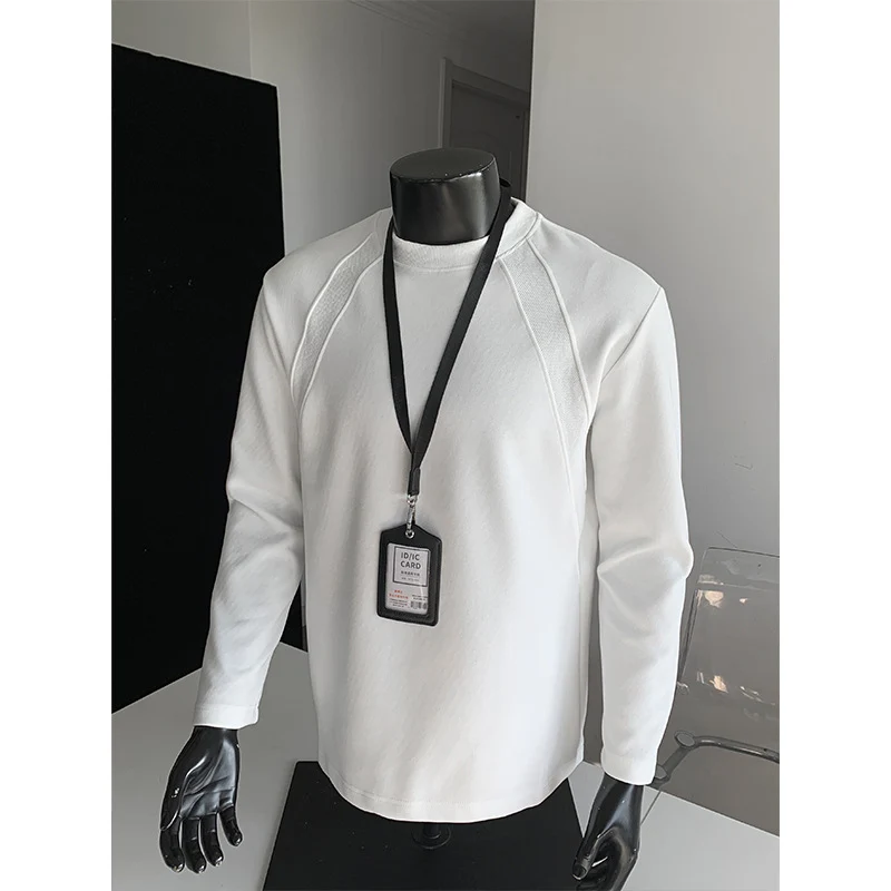 Herren Feines Langarm-Sweatshirt mit leichtem Stehkragen und Raglannähten Drune