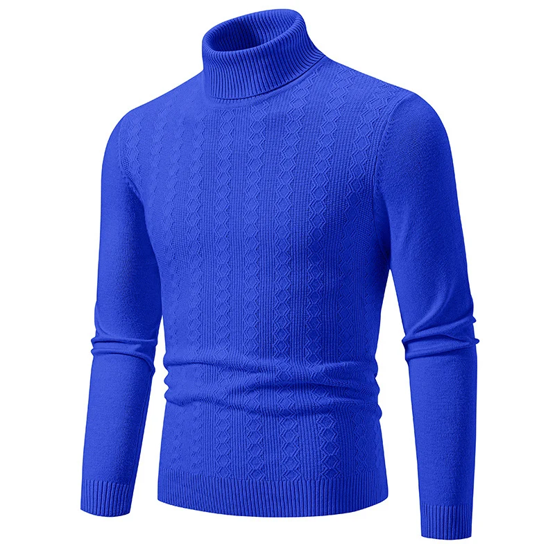 Herren Feiner Rollkragenpullover aus Feinstrick mit Zopfmuster und schmaler Silhouette Drune