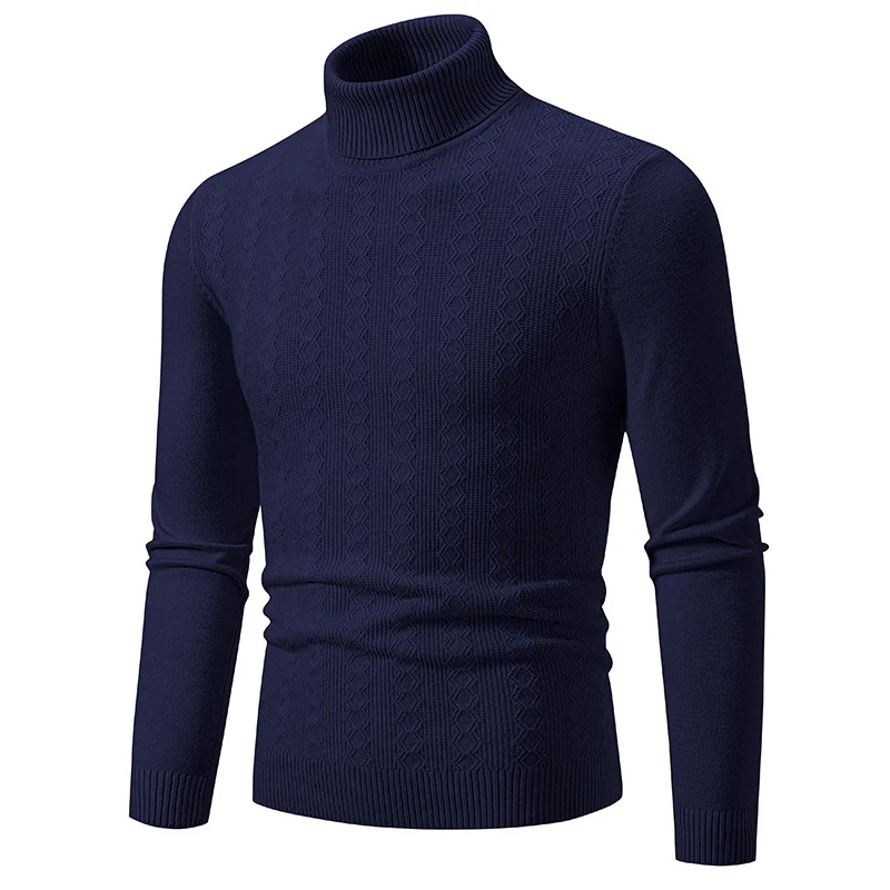 Herren Feiner Rollkragenpullover aus Feinstrick mit Zopfmuster und schmaler Silhouette Drune