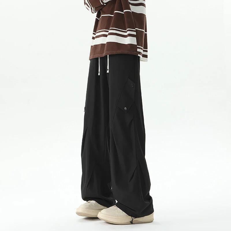 Herren Extraweite technische Cargo-Loungehose im drapierten Weitbein‑Schnitt Drune