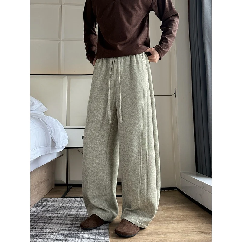 Herren Extraweite Relaxed-Loungehose aus atmungsaktivem Jersey mit Kordelzug Drune