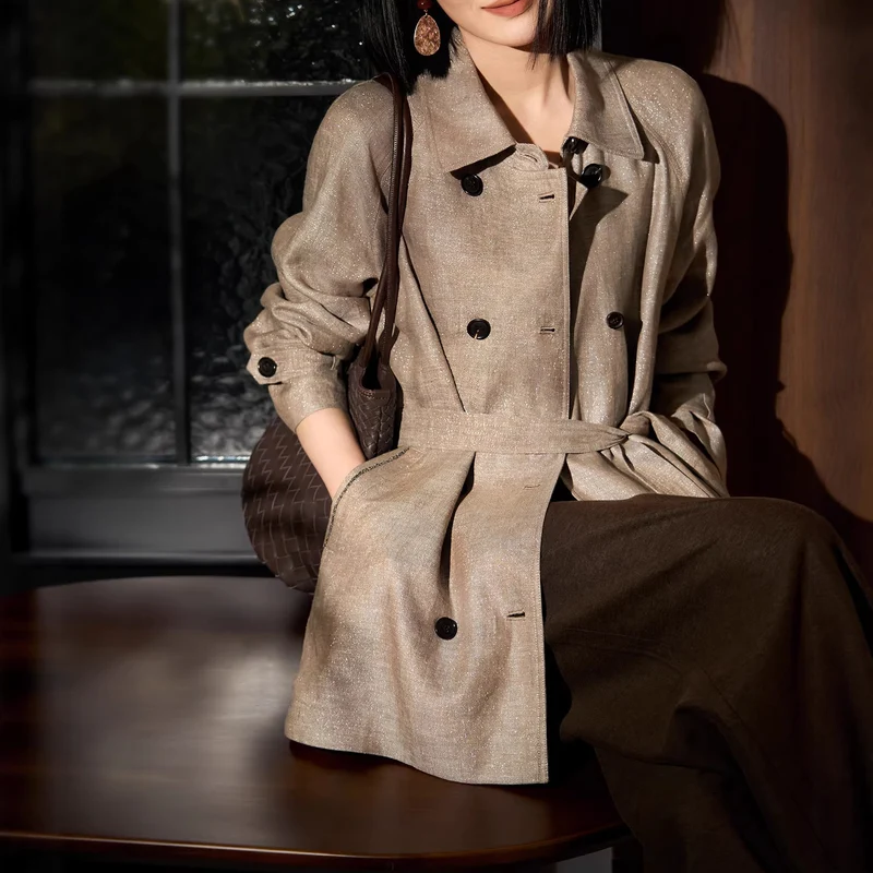 Damen Elegante und zeitlose Trenchjacke Drune