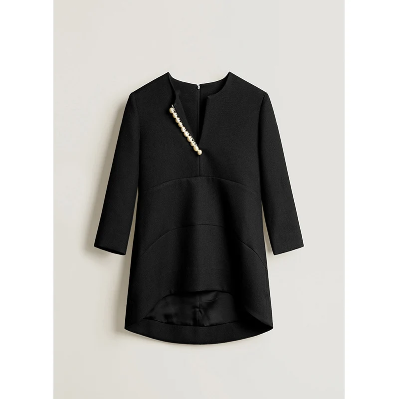Damen Elegante und stilvolle Bluse mit Perlen-Detail Drune