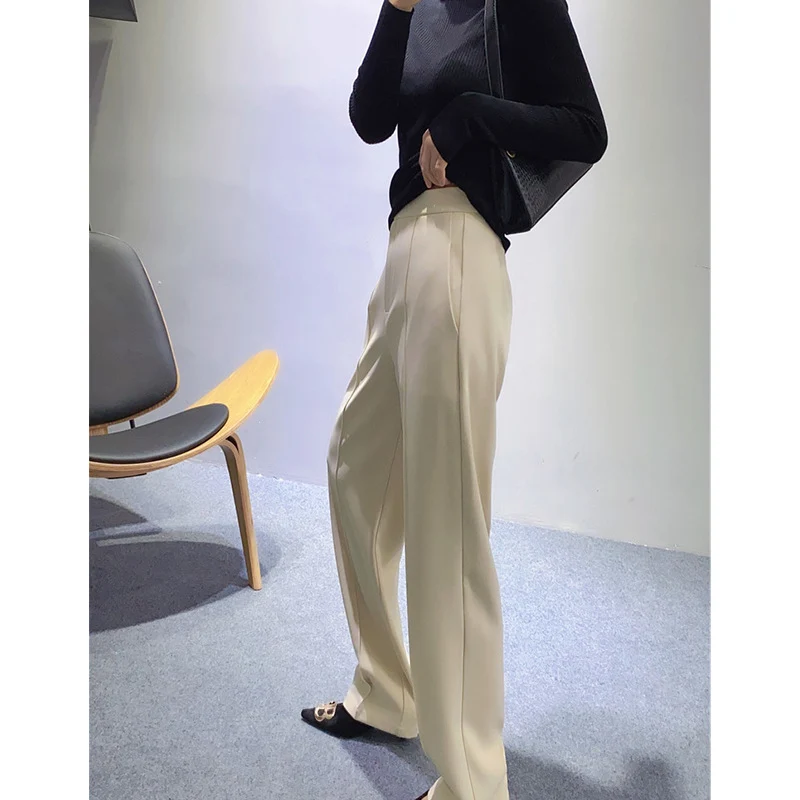 Damen Elegante und schicke Hochtaillierte Stoffhose Drune