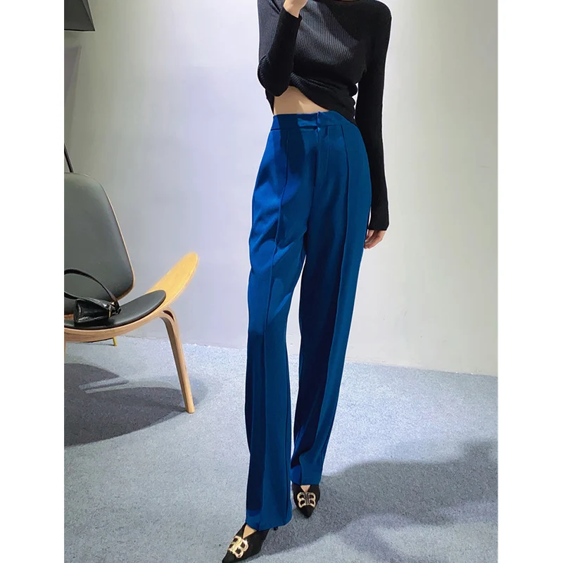 Damen Elegante und schicke Hochtaillierte Stoffhose Drune