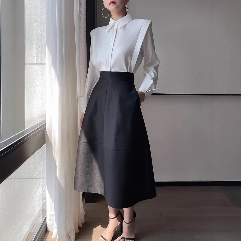 Damen Elegante und modische Bluse mit innovativen Schnitt Drune