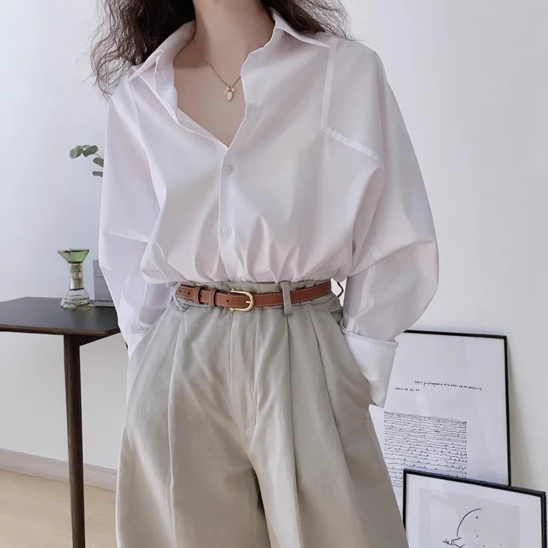 Damen Elegante und lässige Oversized Hemdbluse Drune