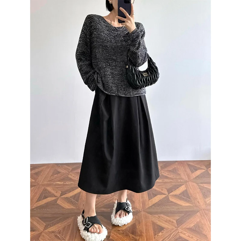 Damen Elegante und lässige Midi-Bluse mit Knopfdetail Drune