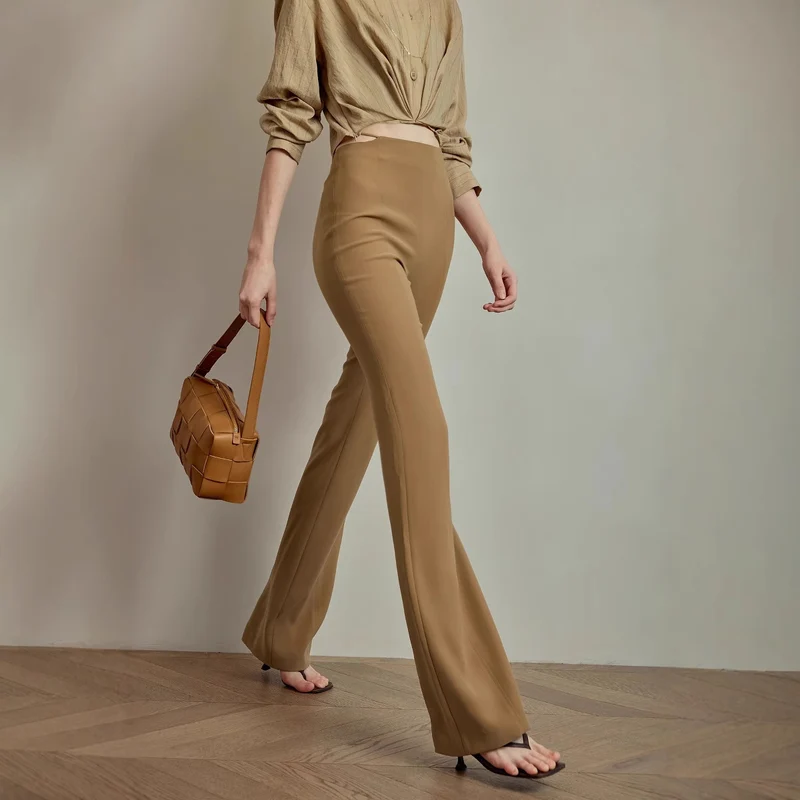 Damen Elegante und figurbetonte Flared-Hosen Drune