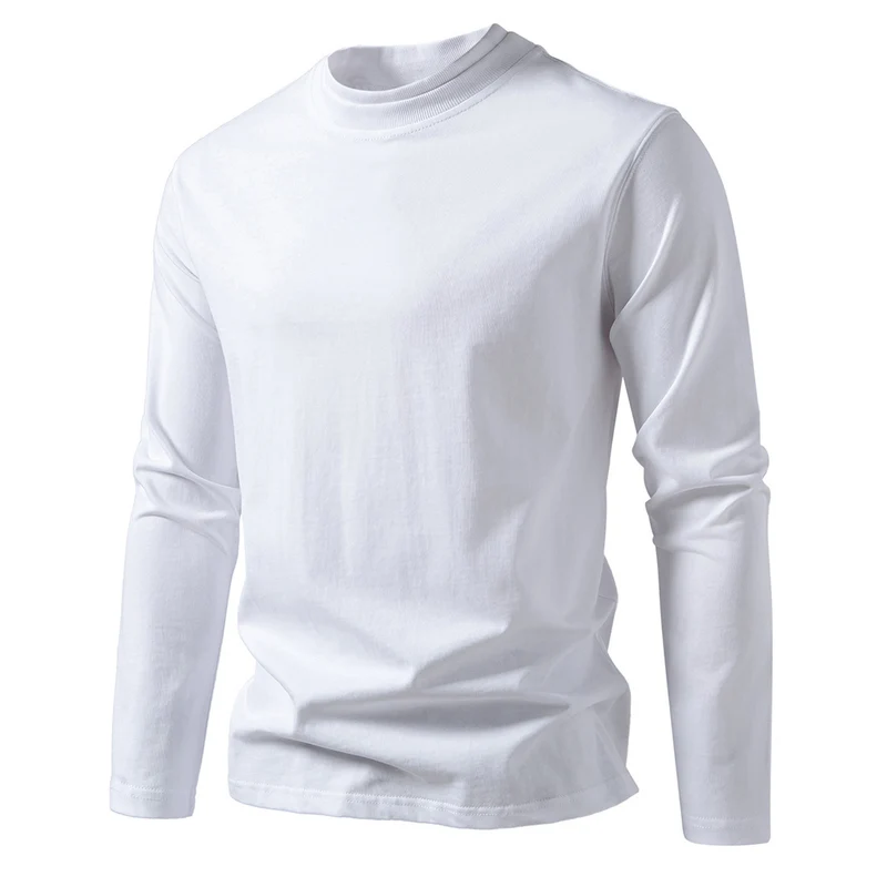 Herren Langes Feinstrick-Shirt mit Mockneck, geripptem Kragen und schlanker Silhouette Drune