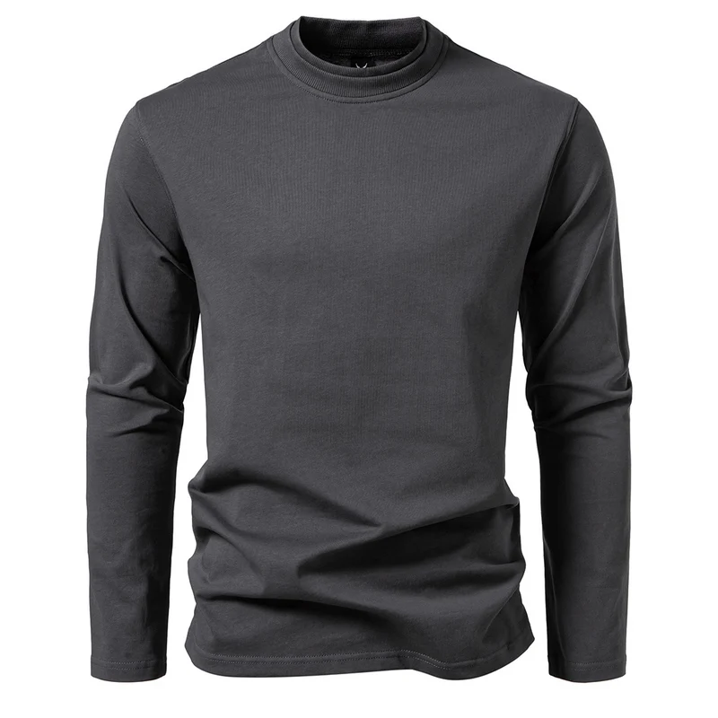 Herren Langes Feinstrick-Shirt mit Mockneck, geripptem Kragen und schlanker Silhouette Drune