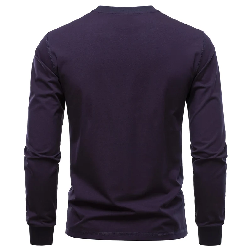 Herren Langarmshirt aus Stretch-Baumwollmix mit Rundhals und Flachnähten Drune