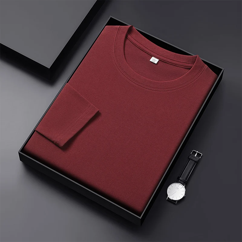 Herren Langarmshirt aus Premium-Baumwollmix mit Rundhalsausschnitt und feiner Rippstruktur Drune