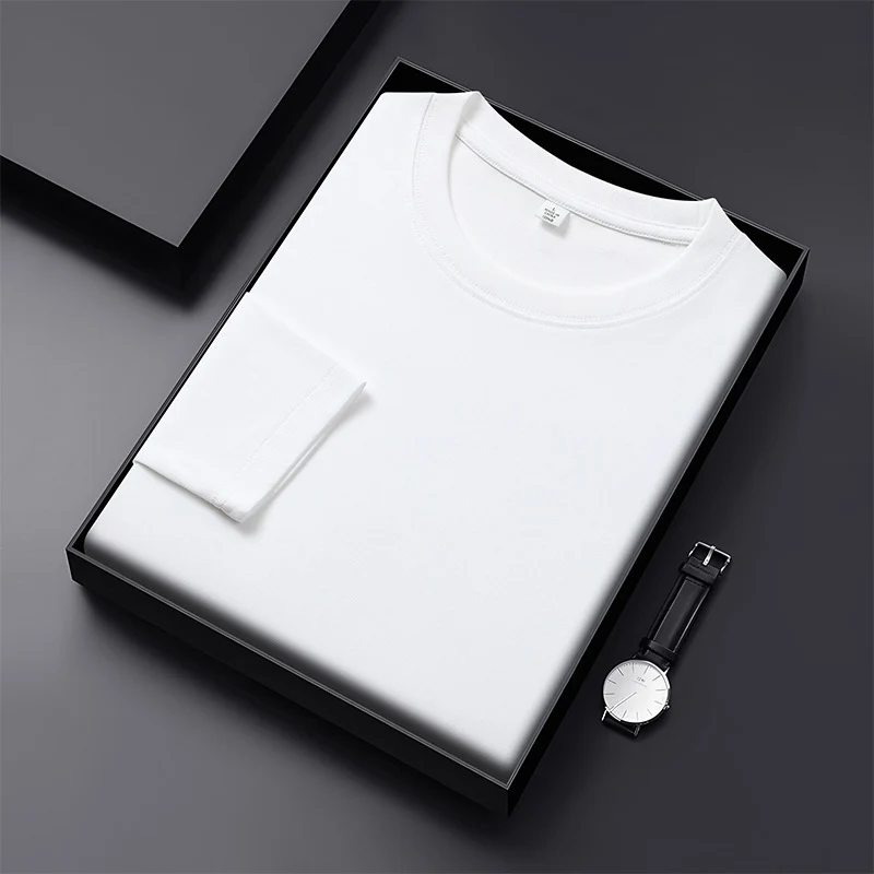 Herren Langarmshirt aus Premium-Baumwollmix mit Rundhalsausschnitt und feiner Rippstruktur Drune