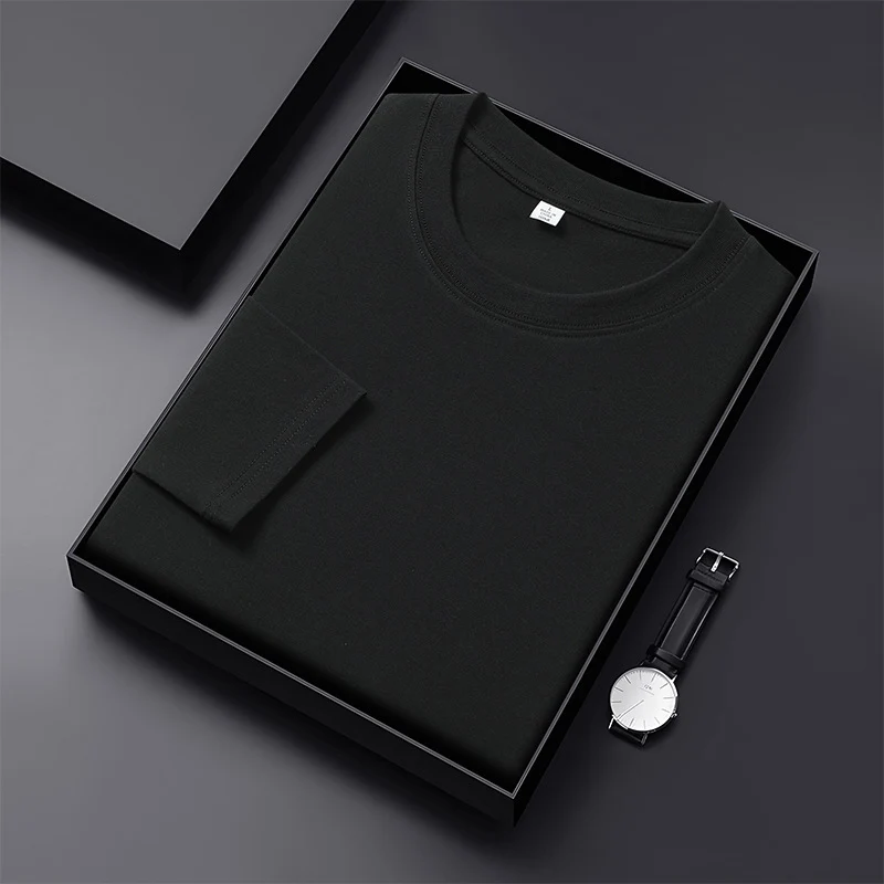 Herren Langarmshirt aus Premium-Baumwollmix mit Rundhalsausschnitt und feiner Rippstruktur Drune