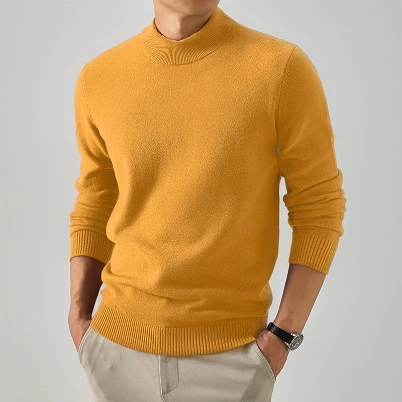 Herren Kurzer Rollkragen-Feinstrickpullover mit schmaler Silhouette Drune