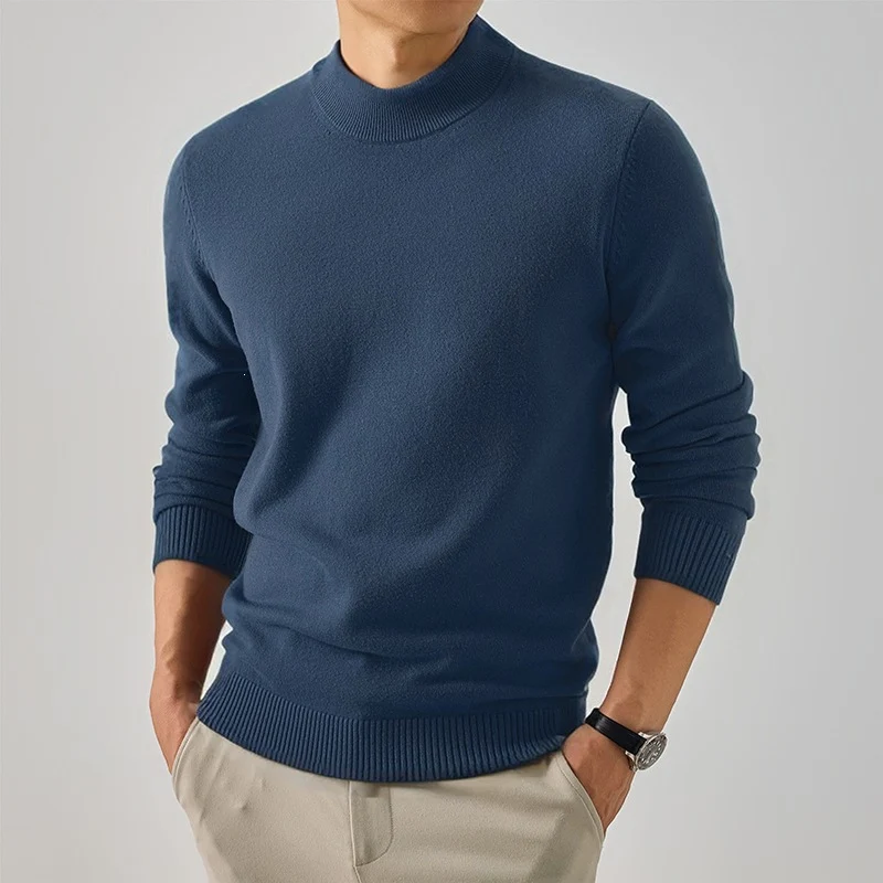 Herren Kurzer Rollkragen-Feinstrickpullover mit schmaler Silhouette Drune
