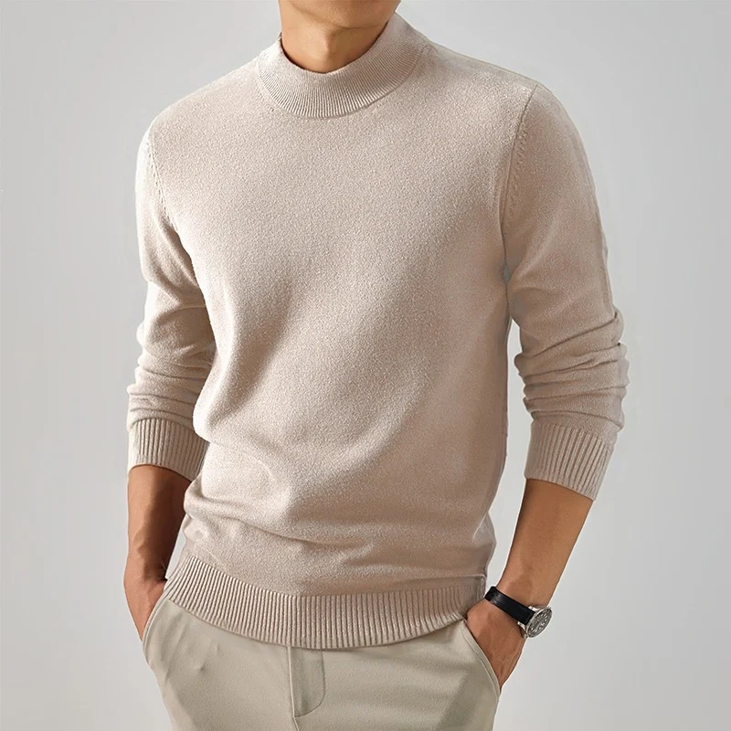 Herren Kurzer Rollkragen-Feinstrickpullover mit schmaler Silhouette Drune