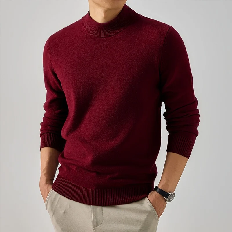 Herren Kurzer Rollkragen-Feinstrickpullover mit schmaler Silhouette Drune