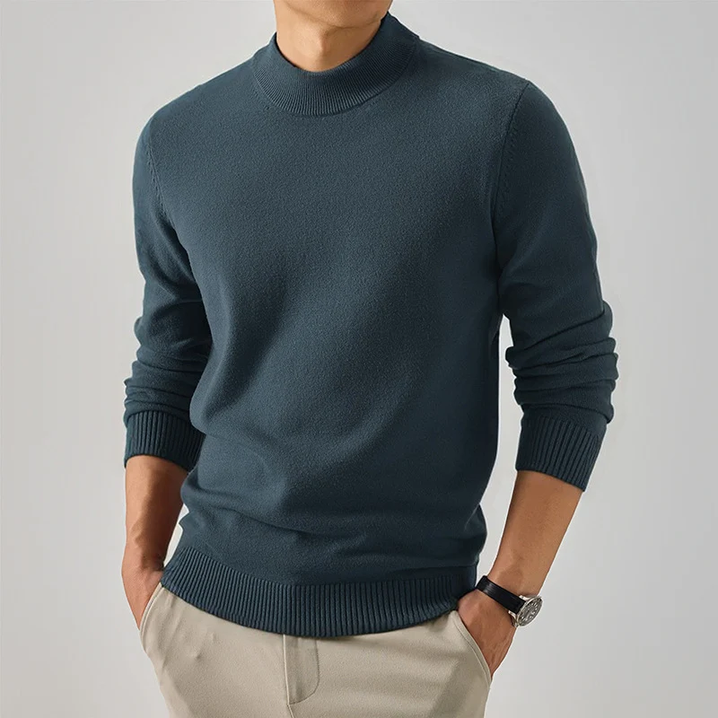 Herren Kurzer Rollkragen-Feinstrickpullover mit schmaler Silhouette Drune
