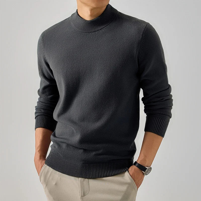 Herren Kurzer Rollkragen-Feinstrickpullover mit schmaler Silhouette Drune