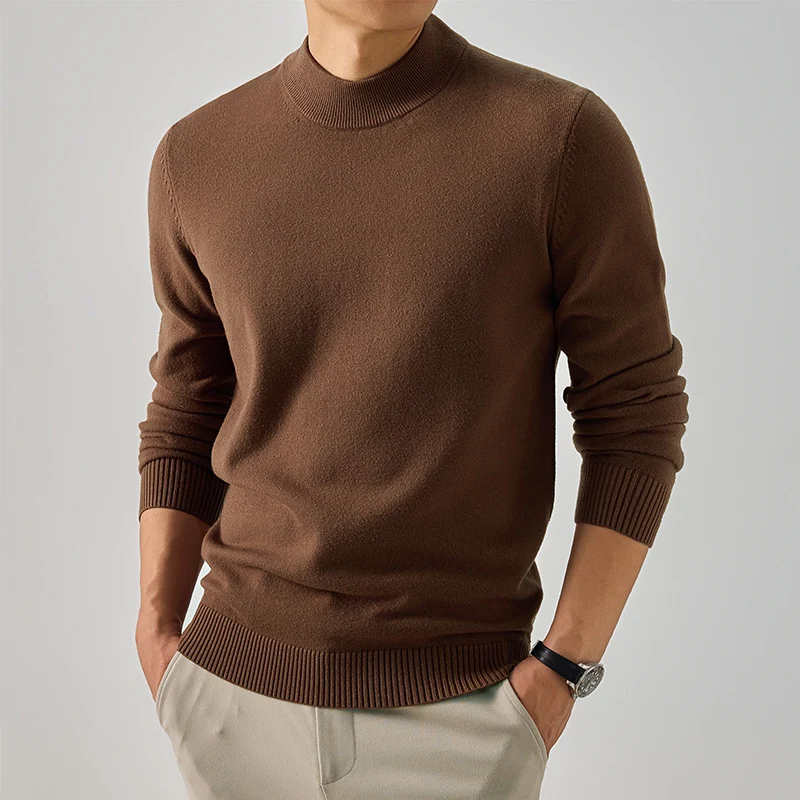 Herren Kurzer Rollkragen-Feinstrickpullover mit schmaler Silhouette Drune