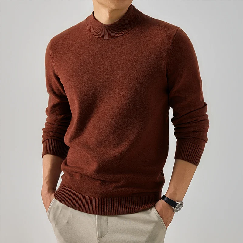 Herren Kurzer Rollkragen-Feinstrickpullover mit schmaler Silhouette Drune