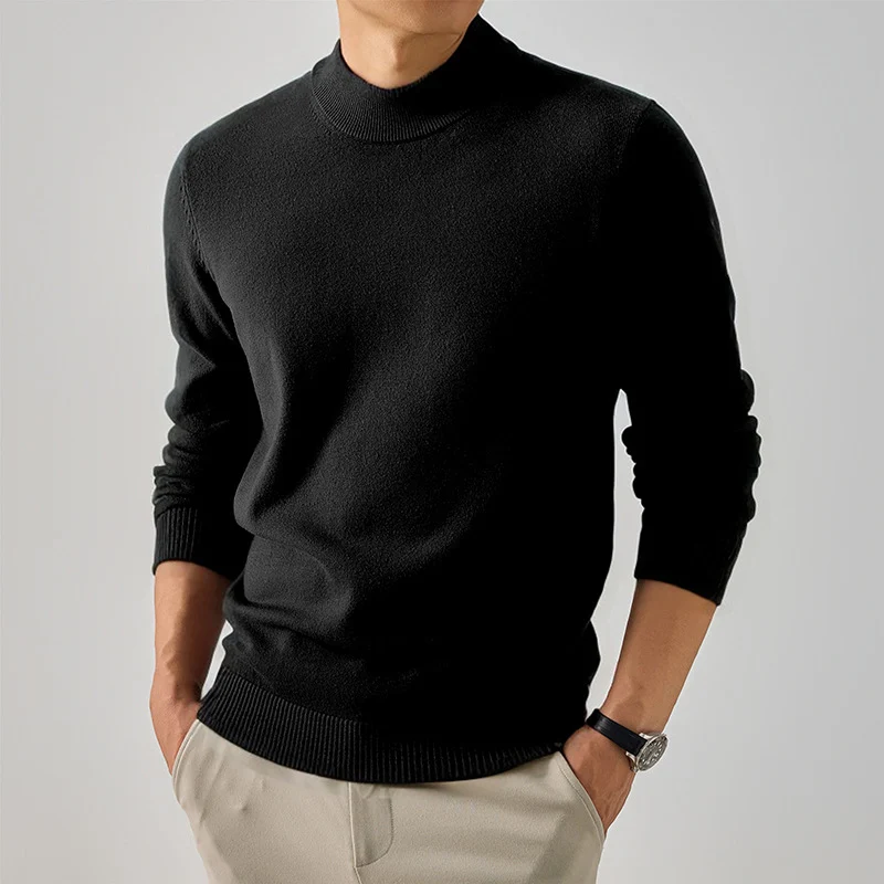 Herren Kurzer Rollkragen-Feinstrickpullover mit schmaler Silhouette Drune