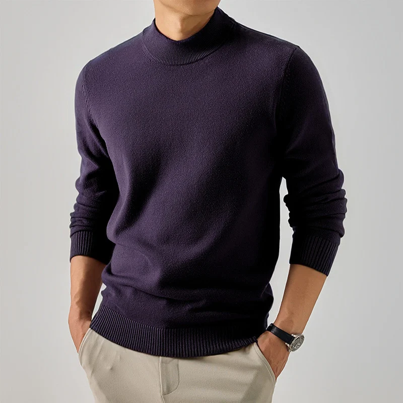 Herren Kurzer Rollkragen-Feinstrickpullover mit schmaler Silhouette Drune