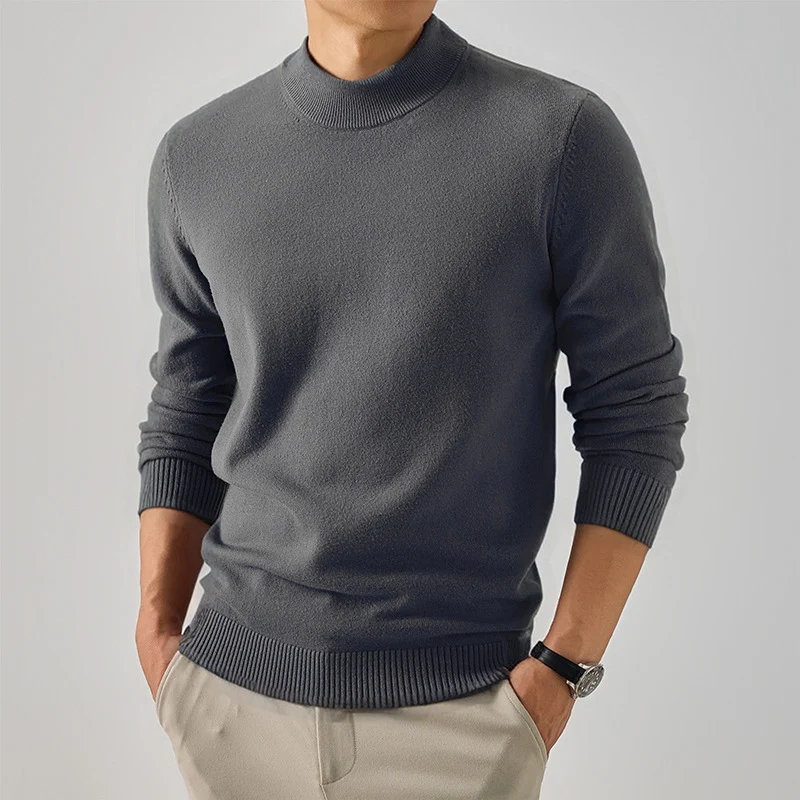 Herren Kurzer Rollkragen-Feinstrickpullover mit schmaler Silhouette Drune
