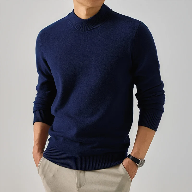 Herren Kurzer Rollkragen-Feinstrickpullover mit schmaler Silhouette Drune
