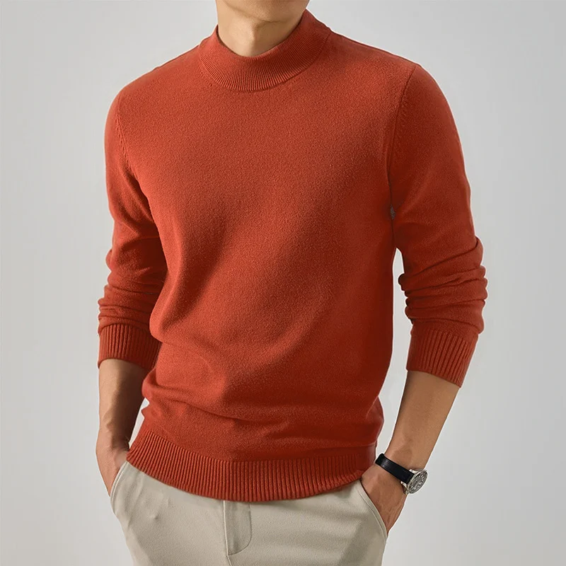 Herren Kurzer Rollkragen-Feinstrickpullover mit schmaler Silhouette Drune
