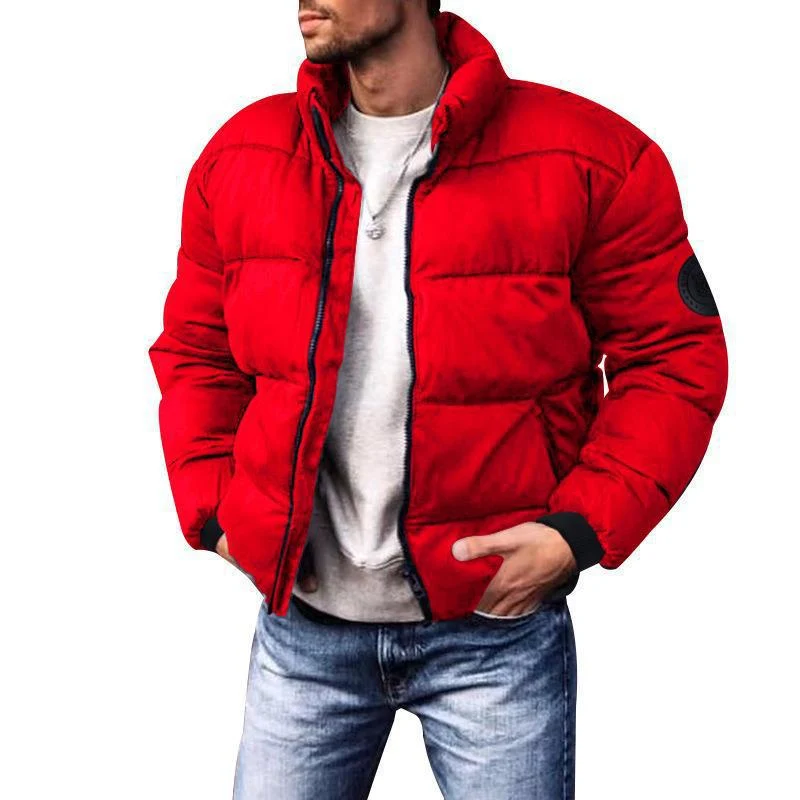Herren Kurze Thermo-Steppjacke mit Korpuspaneelen, hohem Stehkragen und elastischen Bündchen Drune