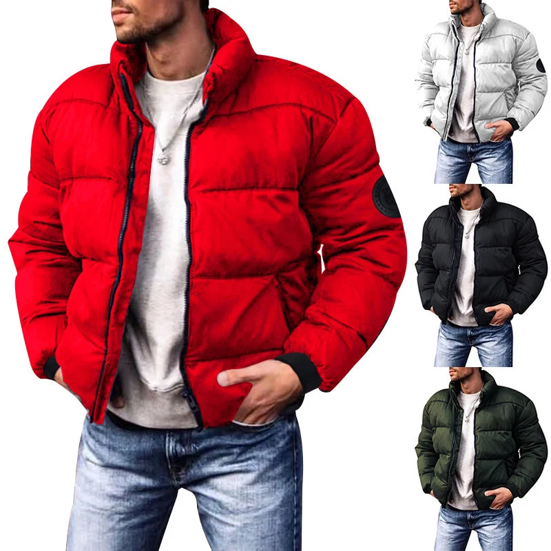Herren Kurze Thermo-Steppjacke mit Korpuspaneelen, hohem Stehkragen und elastischen Bündchen Drune